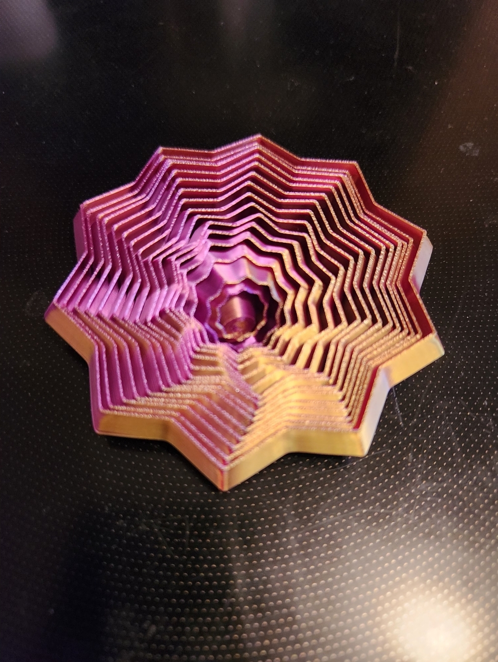 3D Printed Sensory Relax Star with Handle, Colorful Fractal Expanding Hexagonal - Picture 7 of 7